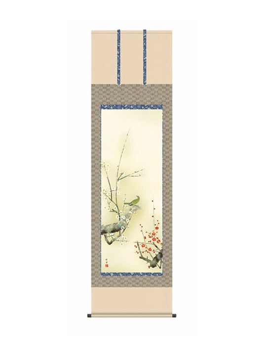 田村竹世(三美会) 紅白梅に鶯 尺五