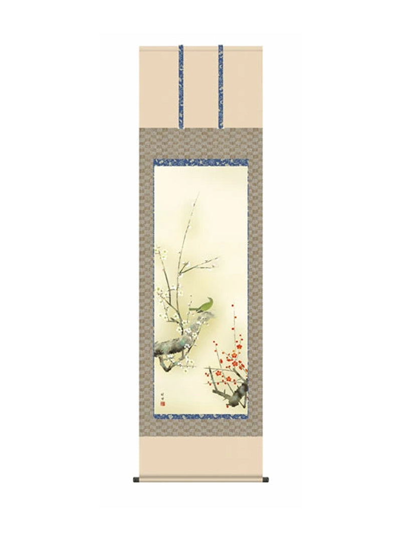 田村竹世(三美会) 紅白梅に鶯 尺五