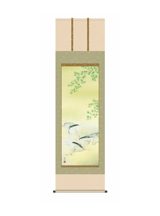 依田流石(草夕会) 楓に鮎 尺五