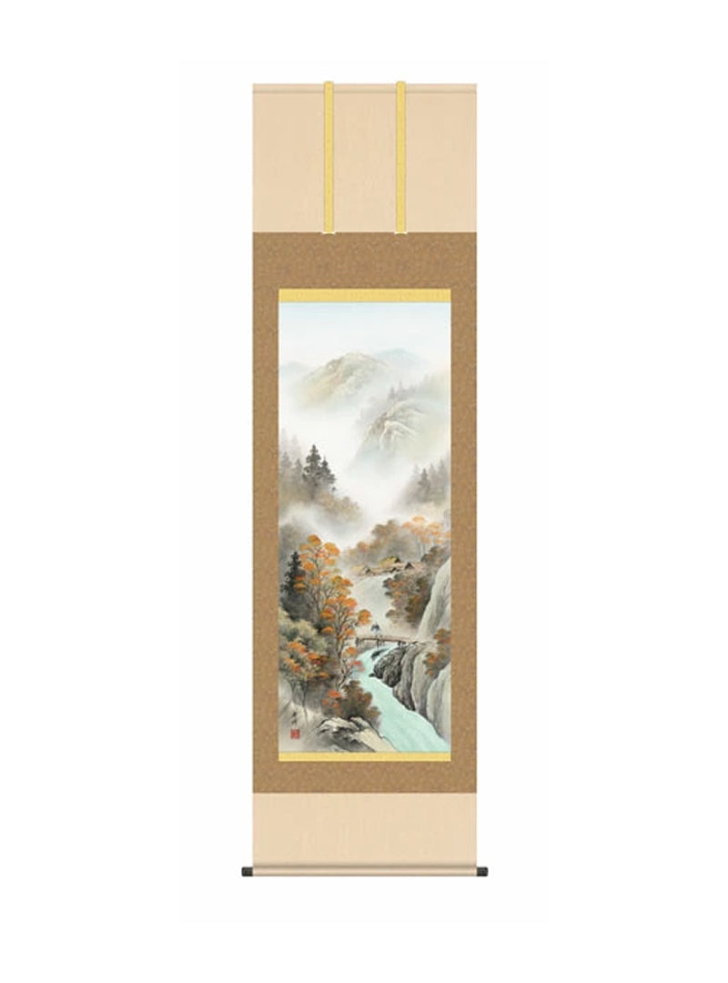 小林秀峰(趣粋会) 秋紅情景 尺五