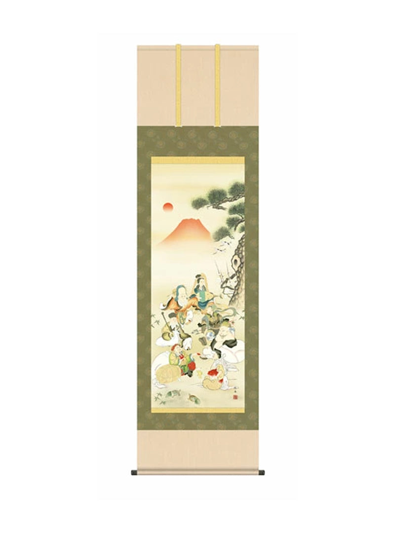 長江桂舟(三美会) 七福神吉祥之図 尺五