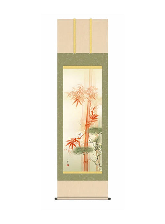 浮田秋水(草夕会) 吉祥白雀図 尺五