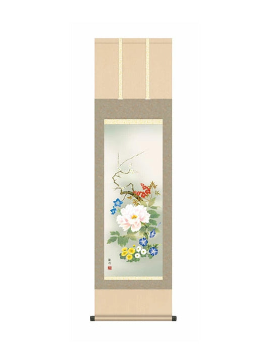 山村観峰(三美会) 四季花 尺三