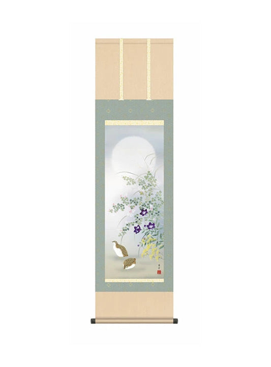 茂木蒼雲(草夕会) 秋草に鶉 尺三