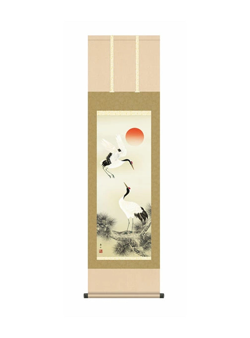 鈴村秀山(三美会) 松上双鶴 尺三