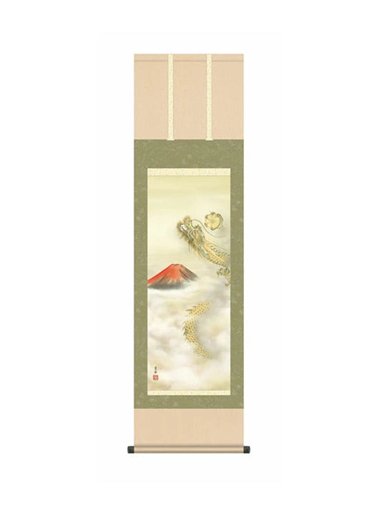 石田芳園(三美会) 赤富士昇龍図 尺三