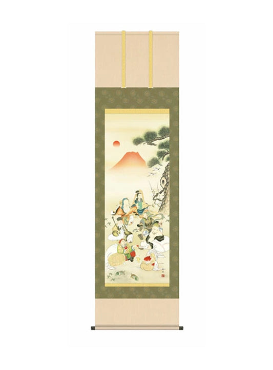 長江桂舟(三美会) 七福神吉祥之図 尺三