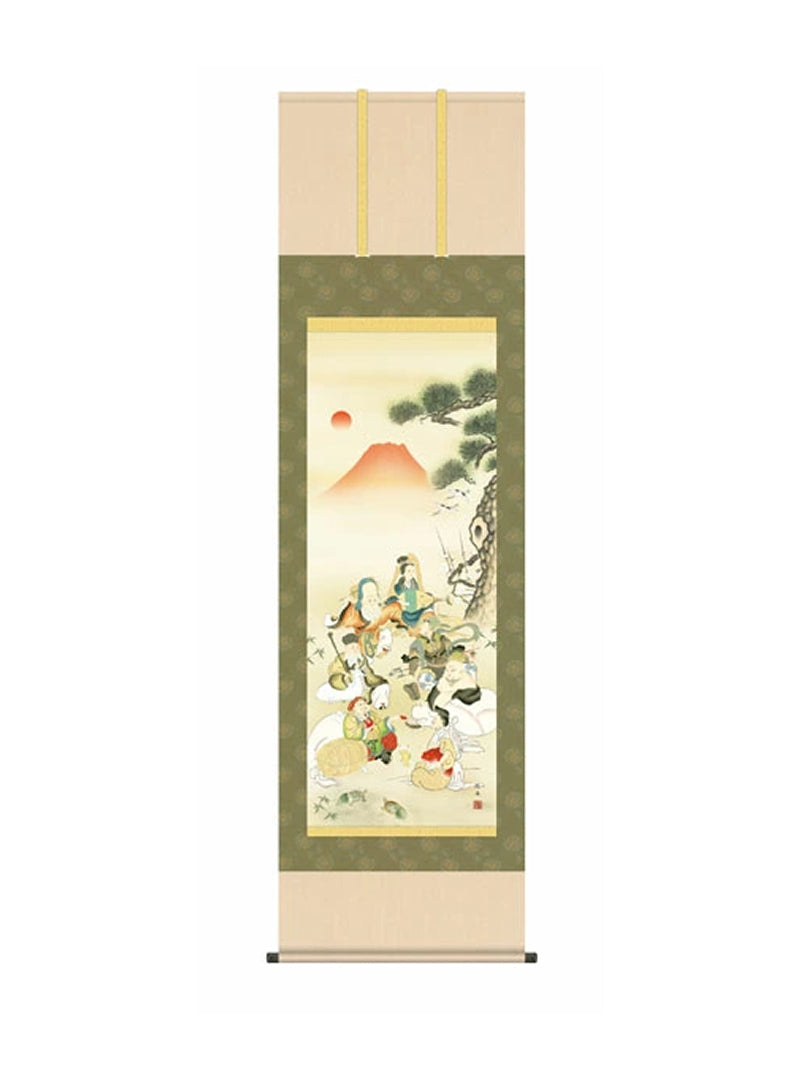 長江桂舟(三美会) 七福神吉祥之図 尺三