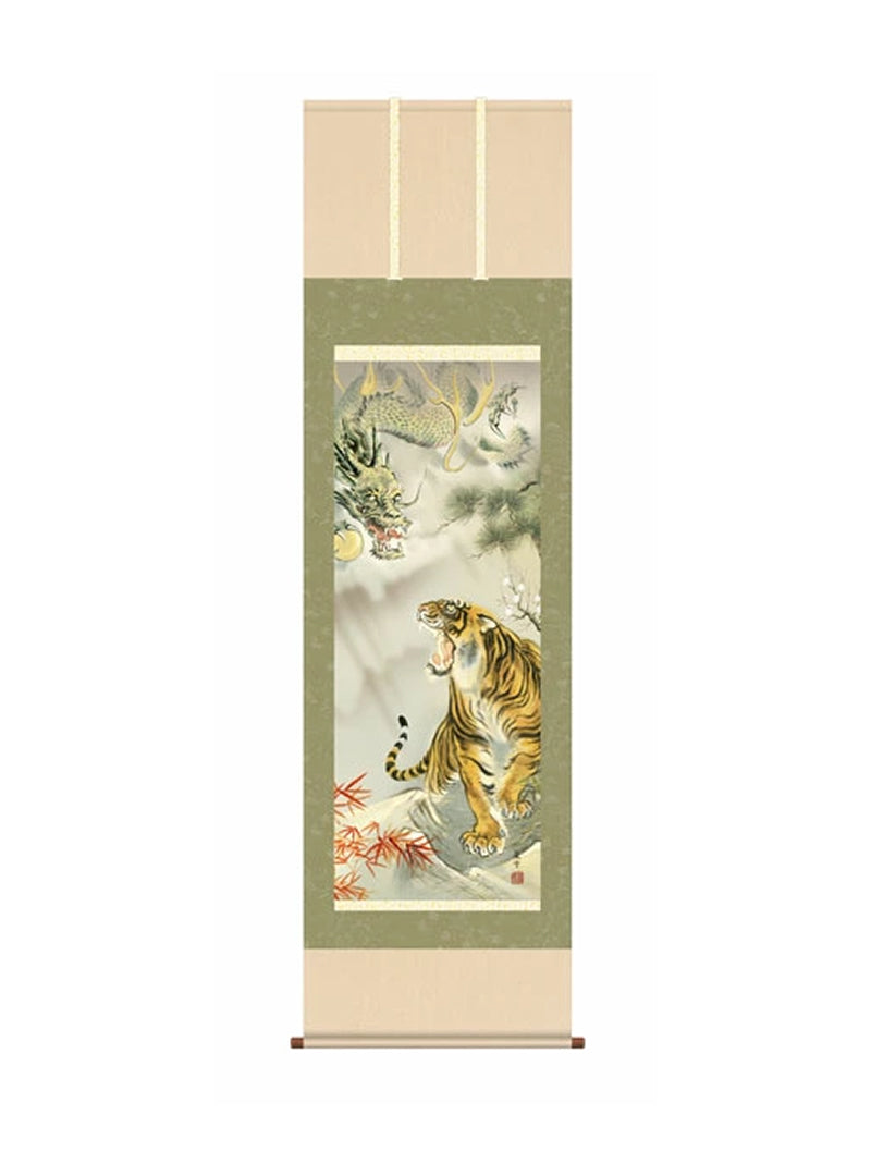 濱田嵐雪(三美会) 龍虎吉祥之図 尺三