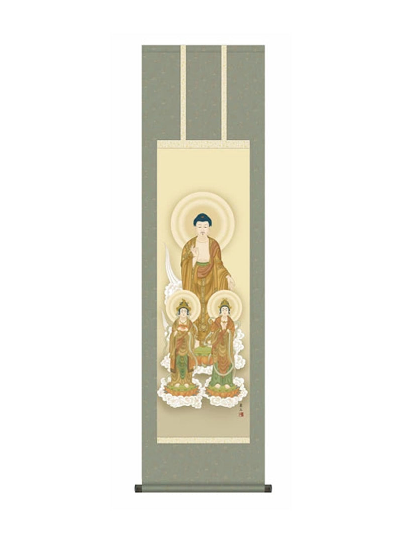 高見蘭石(三美会) 阿弥陀三尊佛 尺三