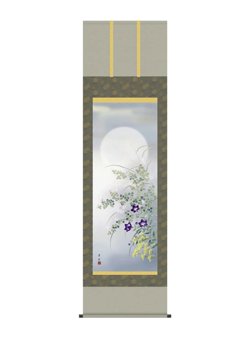 茂木蒼雲 鳥名月に秋草 尺五
