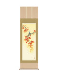 浮田秋水 紅葉に小鳥 尺五