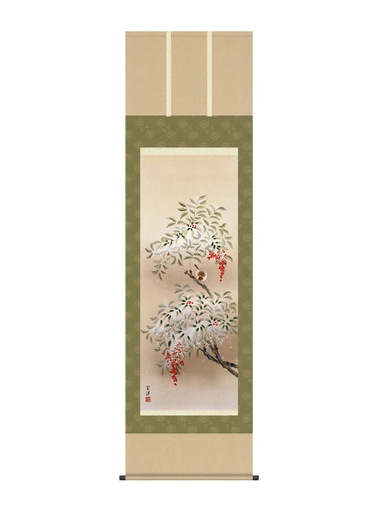 近藤玄洋 南天に雀(冬の花鳥) 尺五