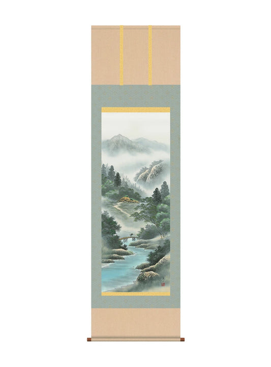 伊藤渓山 緑風水明 尺五