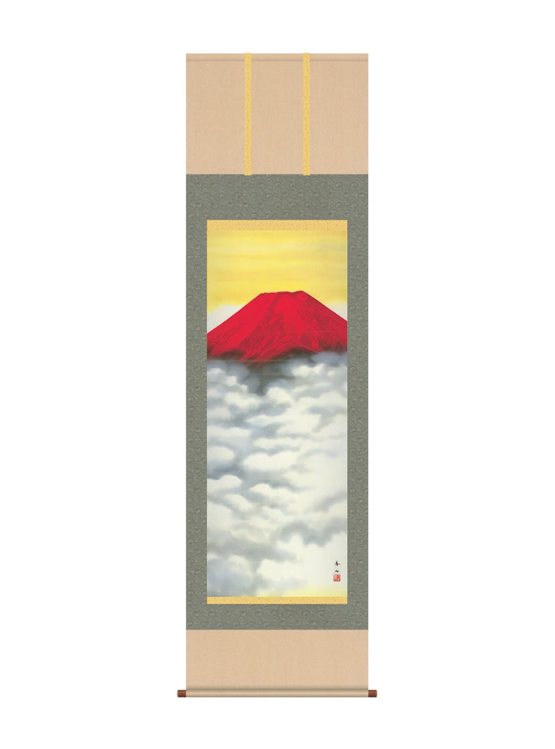 鈴村秀山 赤富士 尺五