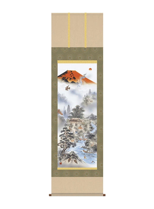 有馬荘園 赤富士四神万全図 尺五