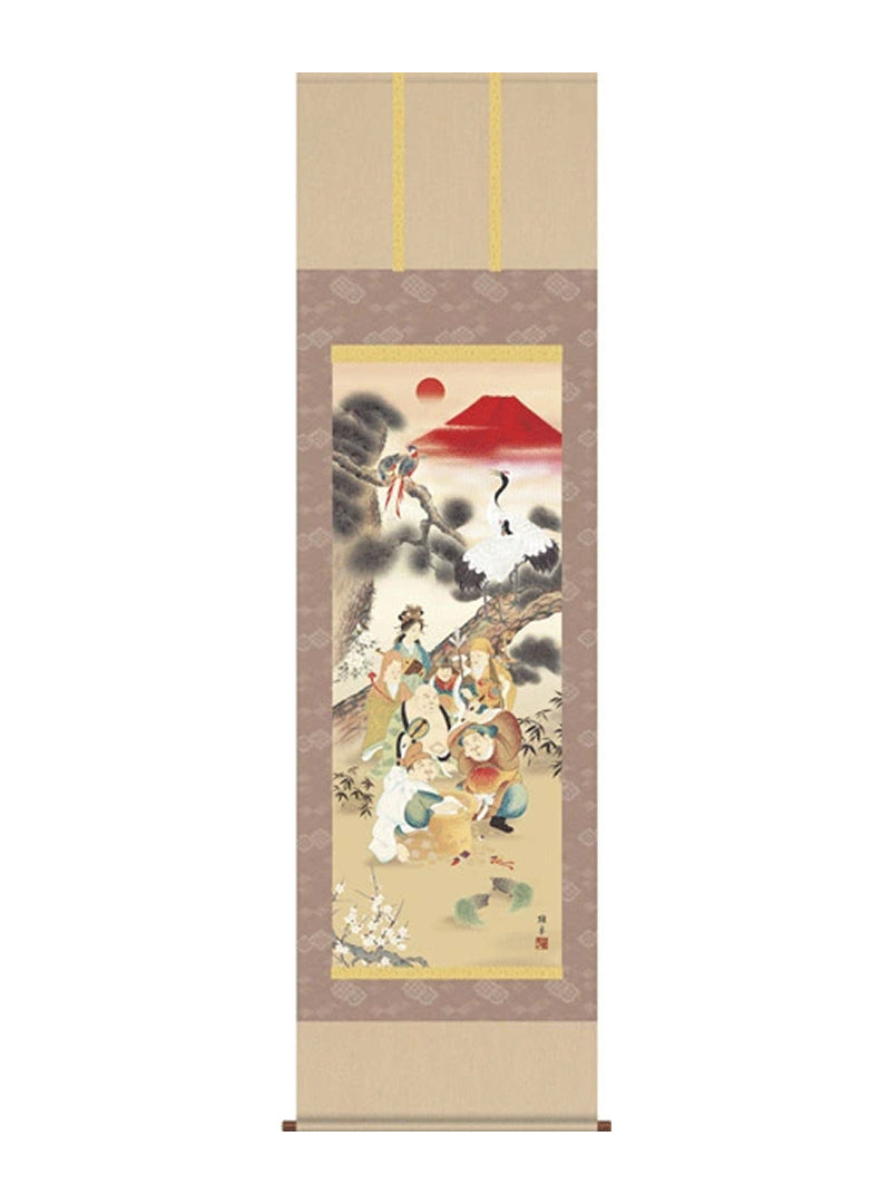 鵜飼雄平 吉祥七福満願図 尺五