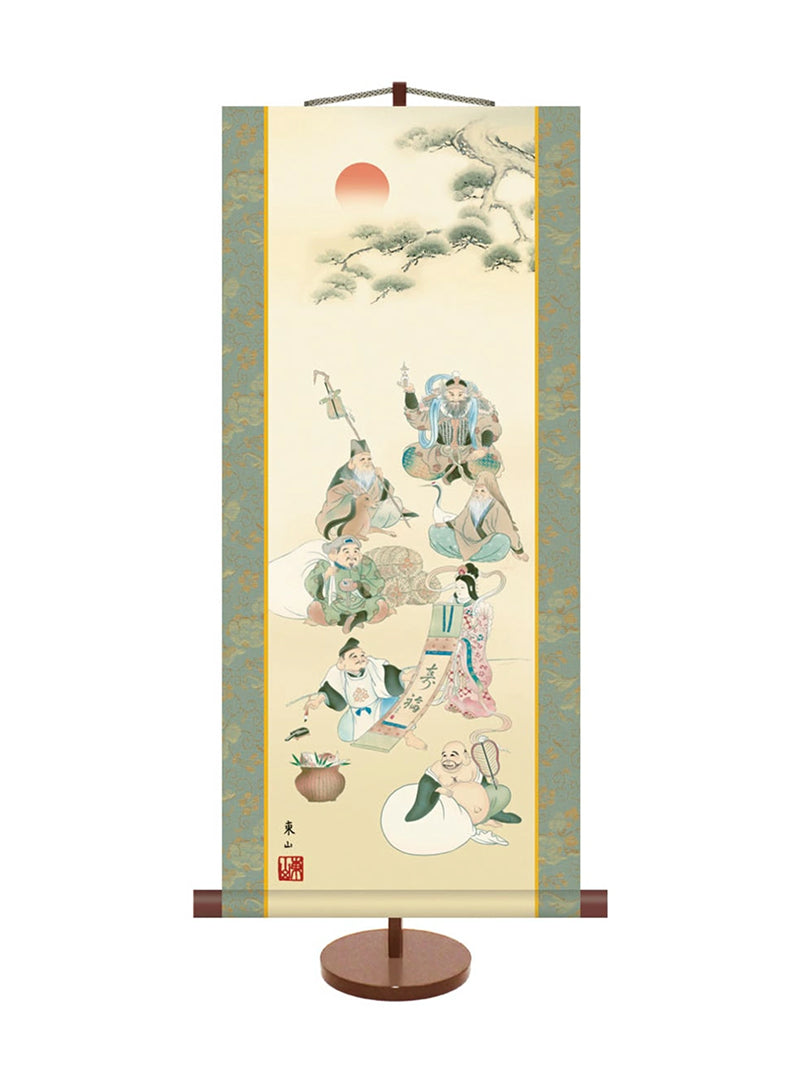 榎本東山 七福神 ミニ掛軸