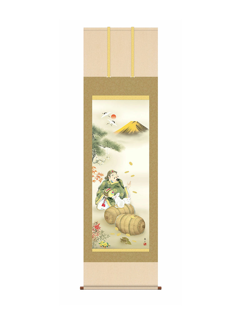 榎本東山 縁起兎大黒天 尺五