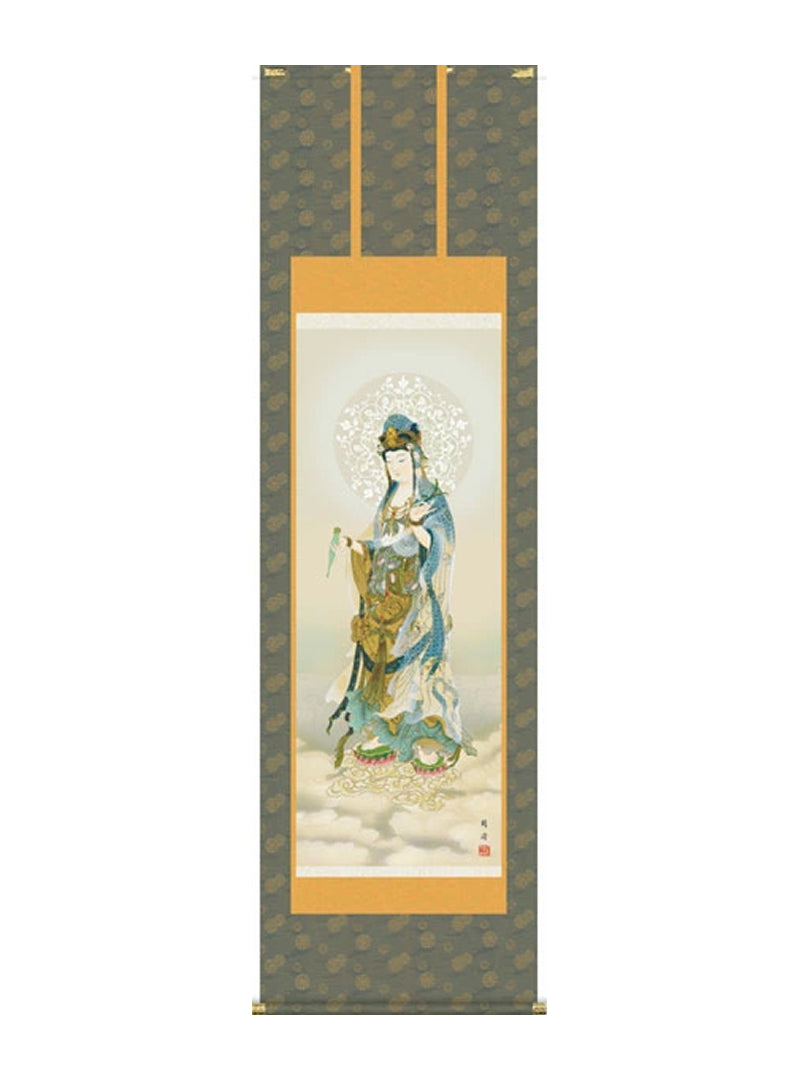 高畠周峰 仏書画雲上観音 尺五