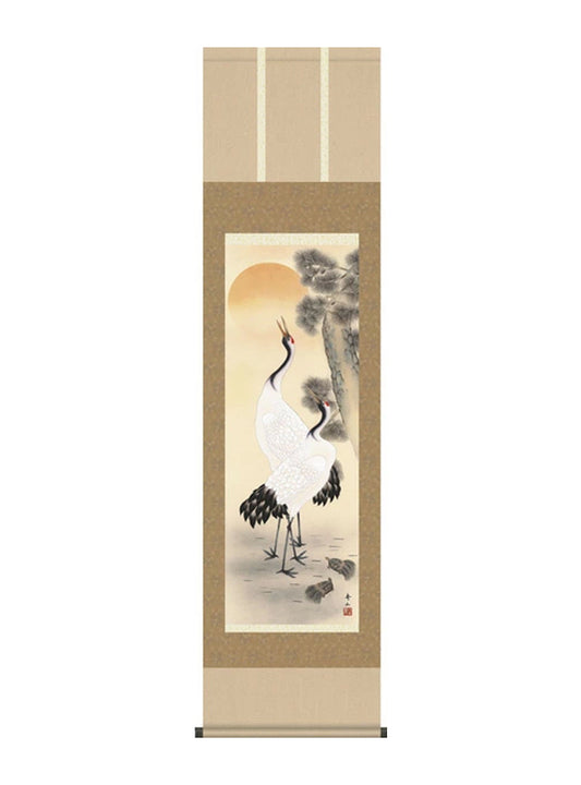 鈴村秀山 老松鶴亀 尺三