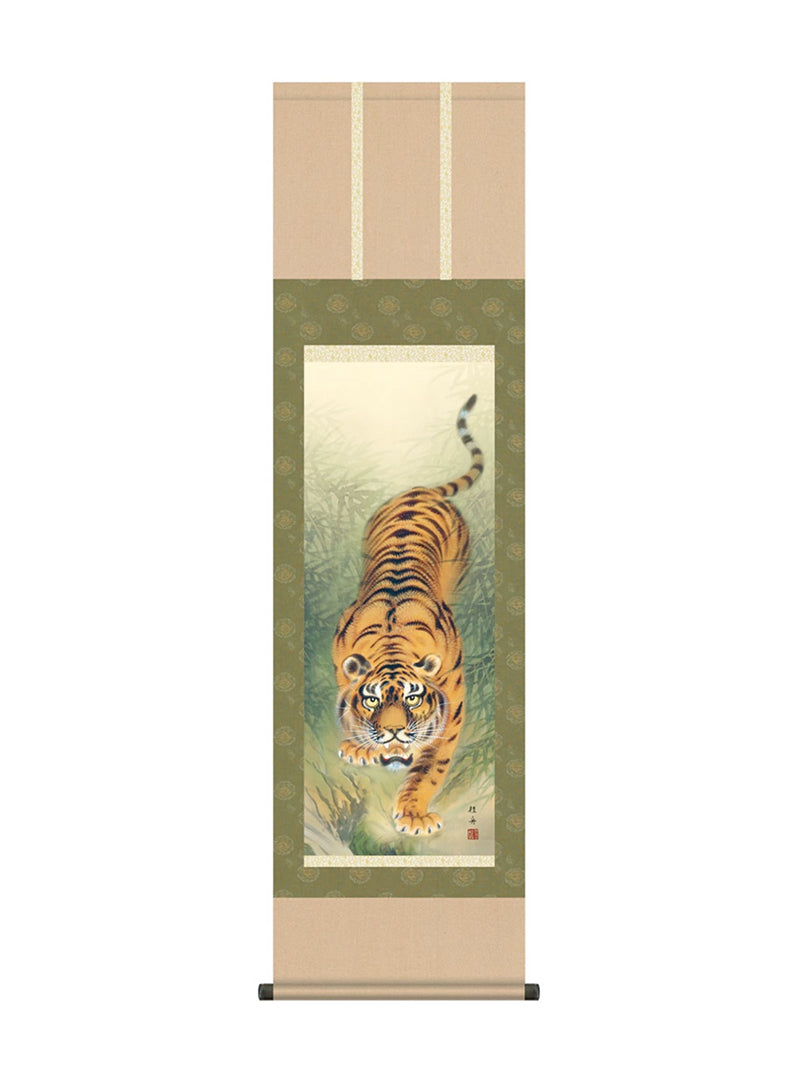 長江桂舟 猛虎図 尺三
