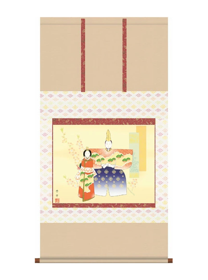 野川秀華 お雛さま立雛 尺八