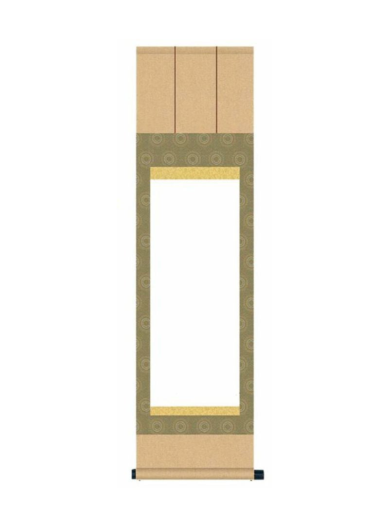 白抜趣彩軸 半紙 緞三段表装